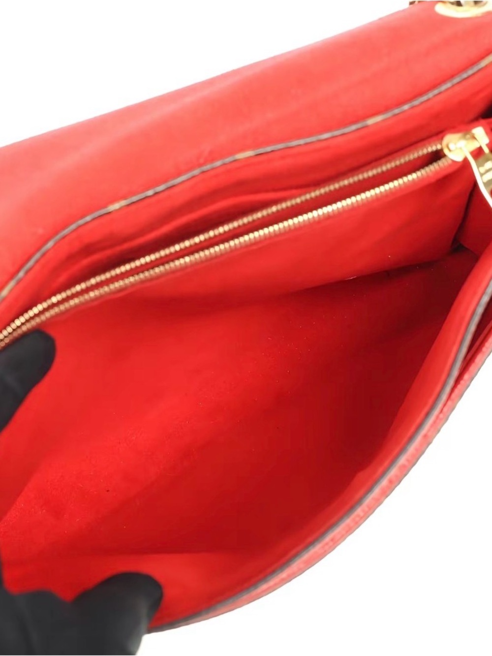 Louis Vuitton Red and Monogram Crossbody with Gold Chain - Picture 6 of 6
